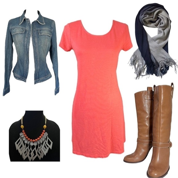 Wide Soft Navy & Grey Ombré Fringe Scarf - Picture 6 of 8